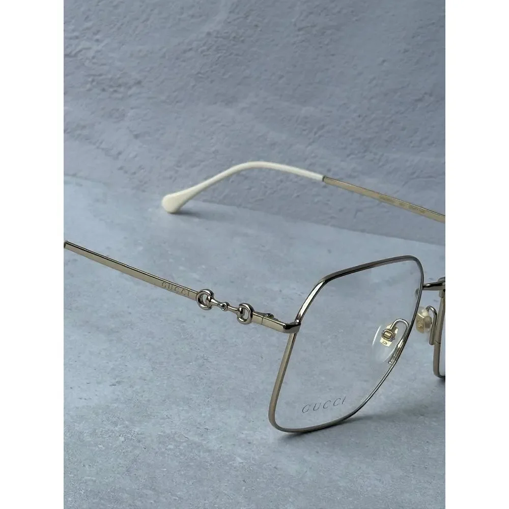 NEW Gucci GG0952O Gold Metal Oversized Square Frames